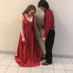 Long red formal dress